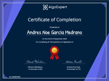 AlgoExpert certificate